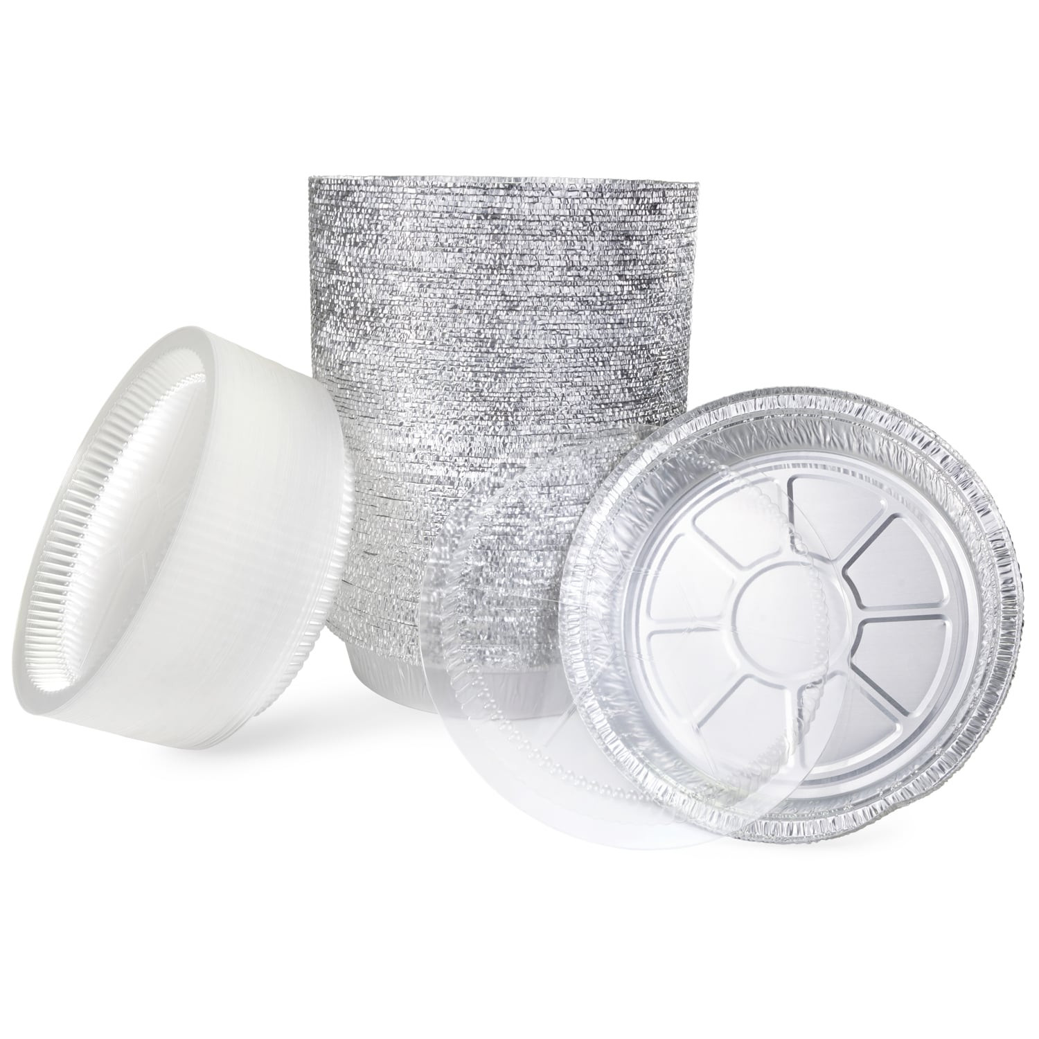 9" Round Aluminum Foil Pans with Dome Lids (Pack of 25/50/100) for Baking, Cooking, Serving 5